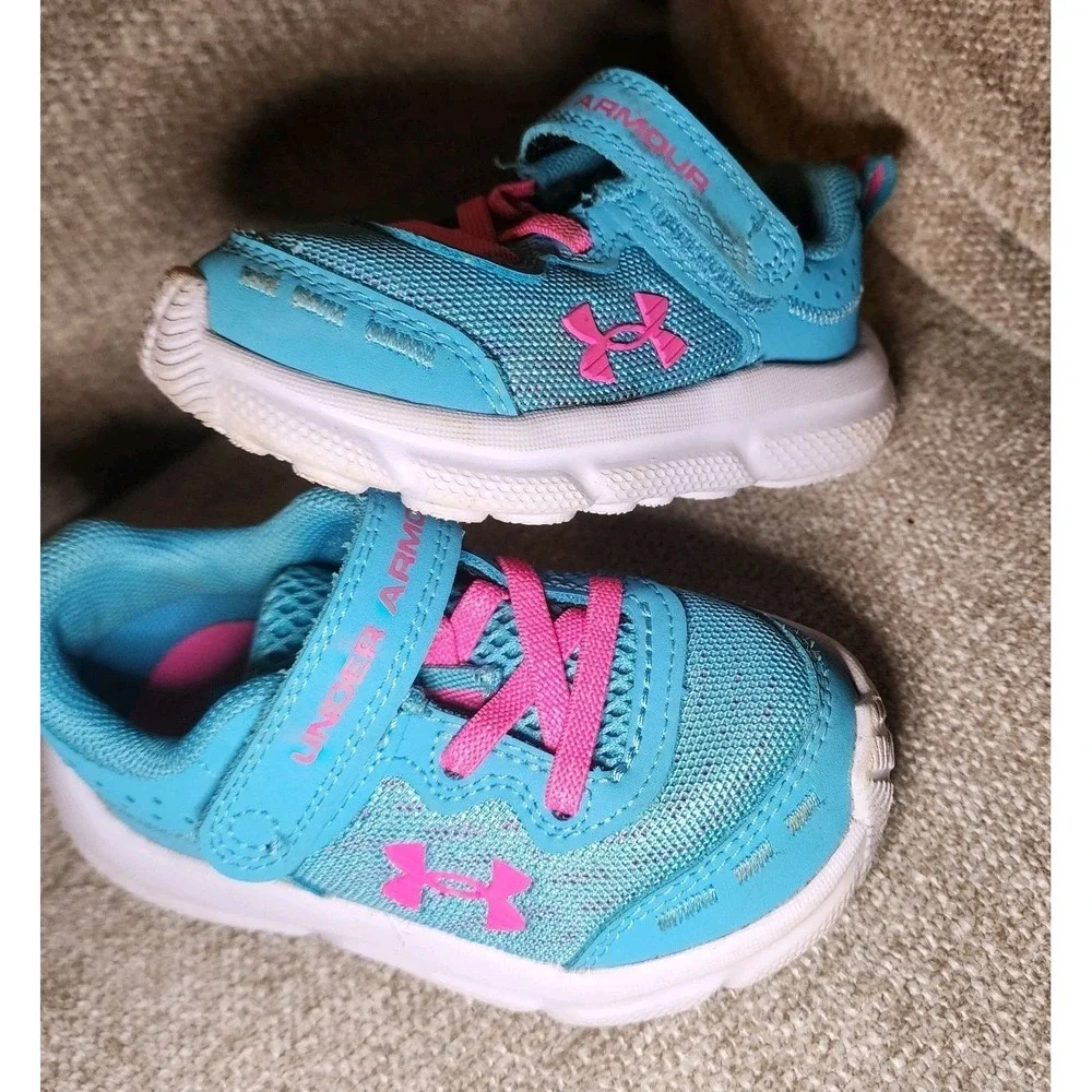 Under Armour Assert 10 AC Infant Baby Blue/Pink Unisex Shoes Size 5K